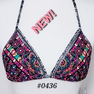💟💜New! Multi color print halter bikini swim top🆕S/P